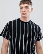 New Look T-shirt With Vertical Stripes In Black - Black