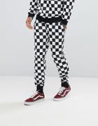 Asos Skinny Jogger In Checkerboard - Black