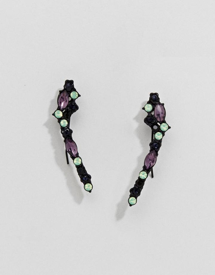 Steve Madden Gemstone Drop Earrings - Purple