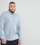 Farah Plus Steen Slim Fit Textured Oxford Shirt In Gray - Gray
