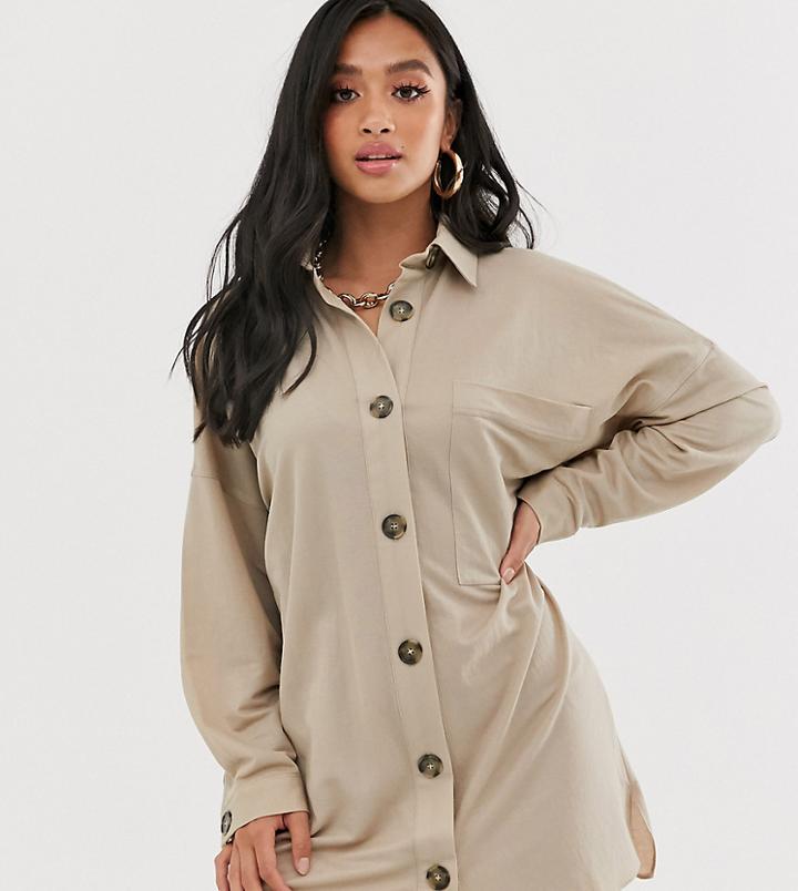 Asos Design Petite Utility Shirt Dress-green