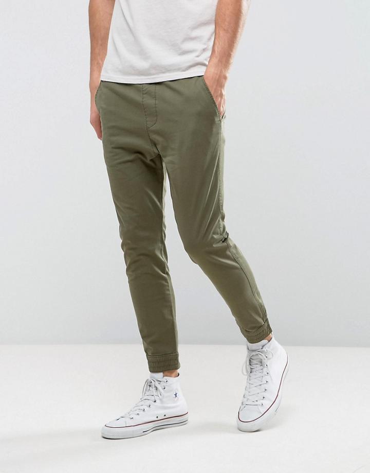 Hollister Woven Utility Jogger Slim Fit In Green - Green