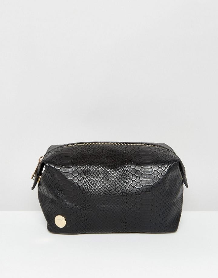Mi-pac Black Faux Python Toiletry Bag - Black