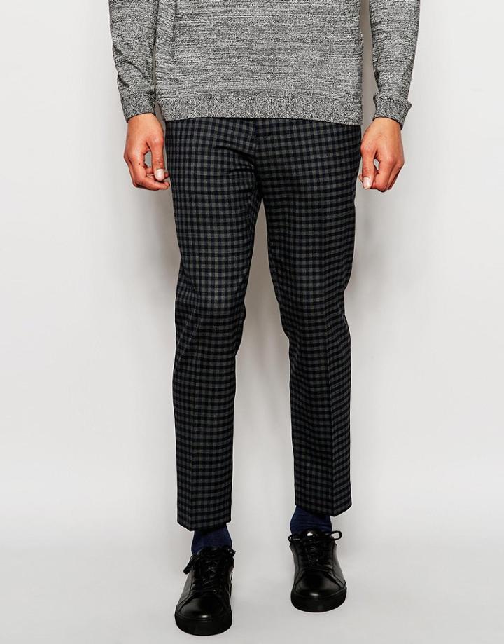 Asos Slim Smart Pants In Check