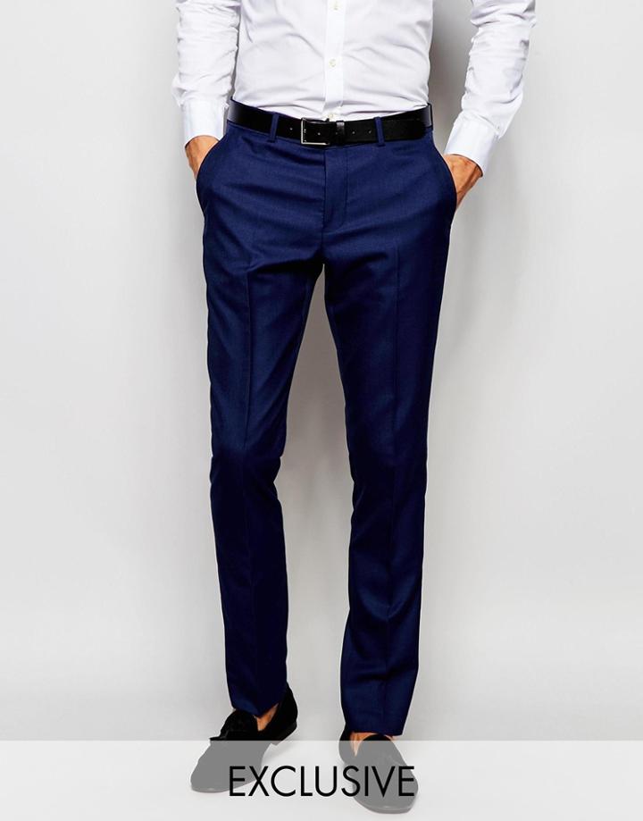 Selected Homme Exclusive Tuxedo Suit Pants In Skinny Fit - Navy