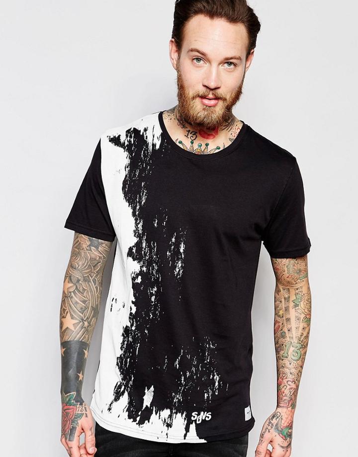 Only & Sons T-shirt With Monochrome Print - Black