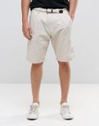 Esprit Chino Shorts With Woven Belt - Stone