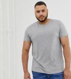 Asos Design Plus T-shirt In Gray Marl
