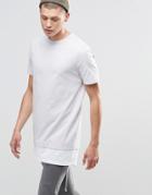 Asos Super Longline T-shirt With Fishtail Hem In Gray