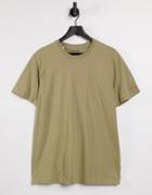 Selected Homme 'the Perfect Tee' T-shirt In Khaki-green