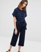 Warehouse Pleated Top - Navy