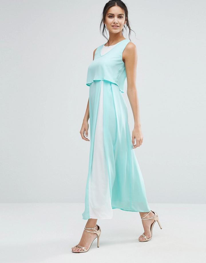 Jovanna Eternity Maxi Dress With Overlay Top - Green