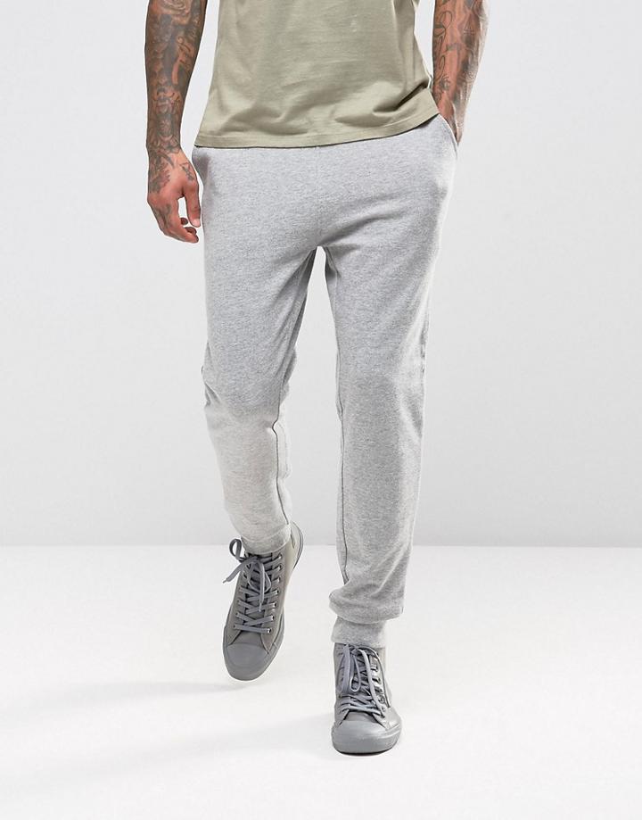 Asos Skinny Joggers In Gray Marl - Gray