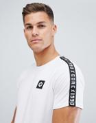 Jack & Jones Core T-shirt With Arm Stripe Slogan - White