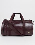 Fred Perry Classic Barrel Bag In Burgundy