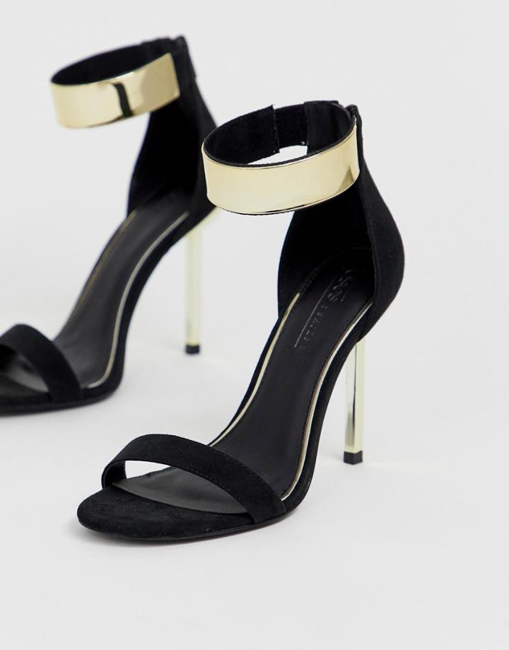 Asos Design Hydroid Barely There Heeled Sandals-black