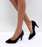 New Look Wide Fit Point Kitten Heel Court - Black