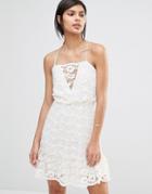 Vero Moda Strappy Lace Cami Dress - Antique White