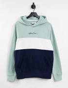 Hollister Color Block Hoodie In Blue-green