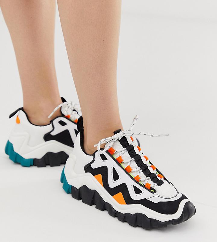 Bershka Chunky Color Block Sneakers In Multi