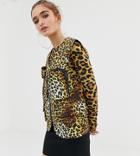 Collusion Petite Leopard Print Sleeveless Utility Tank - Multi