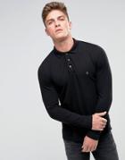 French Connection Long Sleeve Polo-black