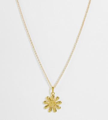 Image Gang 18k Gold Plated Smile Daisy Necklace