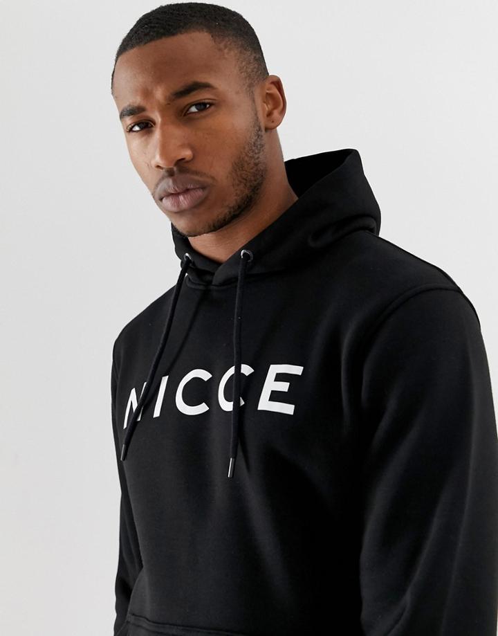 Nicce Hoodie In Black With Logo - Black