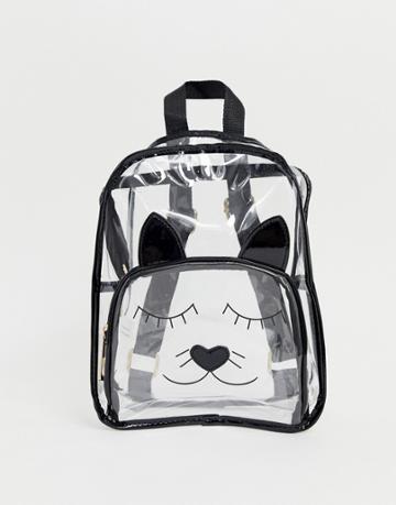 Yoki Cat Face Clear Backpack - Clear