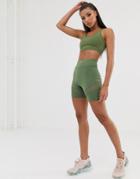 Asos 4505 Booty Short With Mesh Insert-green