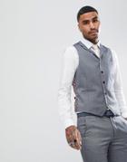 Rudie Light Gray Jacquard Skinny Fit Vest - Gray