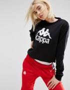 Kappa Boyfriend Sweatshirt With Front Logo - Black