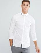 Selected Homme Slim Shirt With Tipped Collar - White