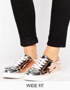 Asos Disco Wide Fit Embellished Sneakers - Silver
