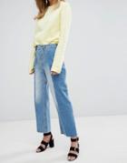 Warehouse Color Block Straight Leg Jeans - Blue