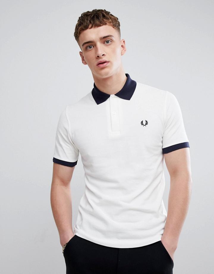 Fred Perry Reissues Contrast Rib Pique Polo In White - White