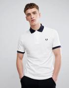 Fred Perry Reissues Contrast Rib Pique Polo In White - White