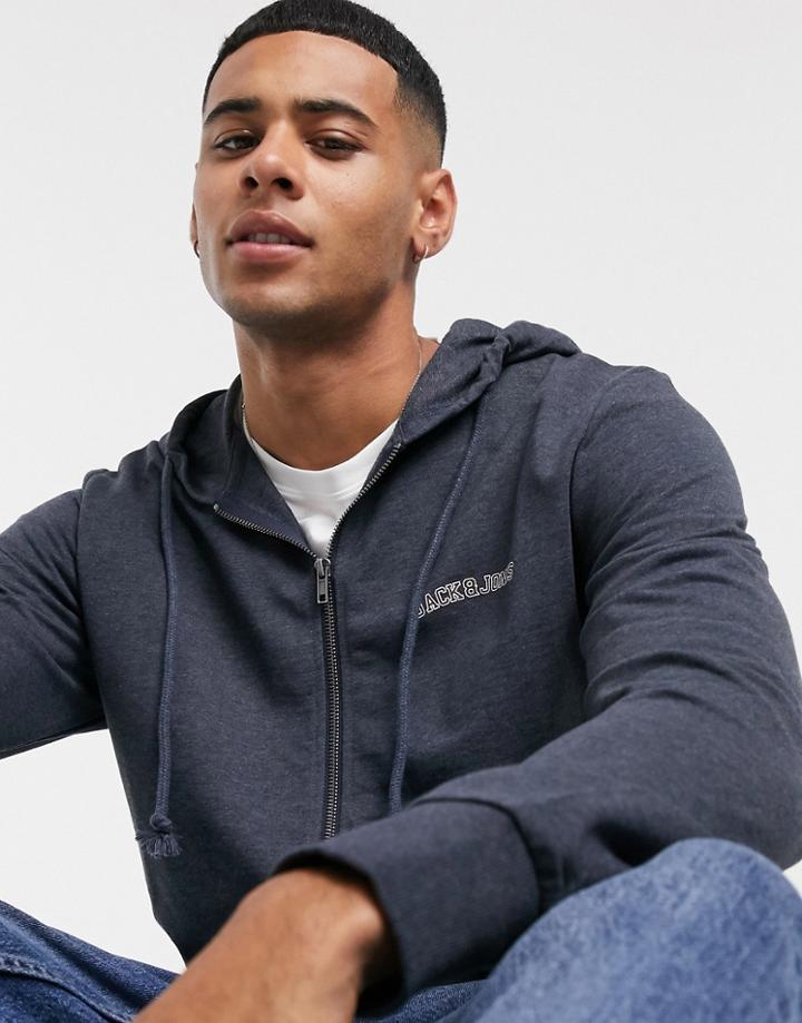 Jack & Jones Originals Mix And Match Zip Through Hoodie-navy