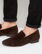 New Look Suede Loafers In Dark Brown - Brown