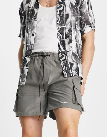Night Addict Cargo Shorts In Wolf Gray