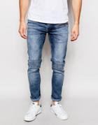 Kubban Biker Jean Dirty Blue Wash - Blue