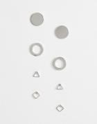 Nylon Geometric Shape Earrings - Silver
