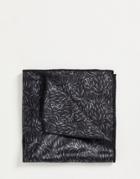 Bolongaro Trevor Pocket Square In Gray Thistle Print-black