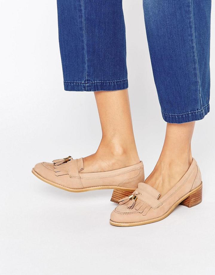 Carvela Kalm Tassle Suede Mid Heeled Shoes - Taupe Suede