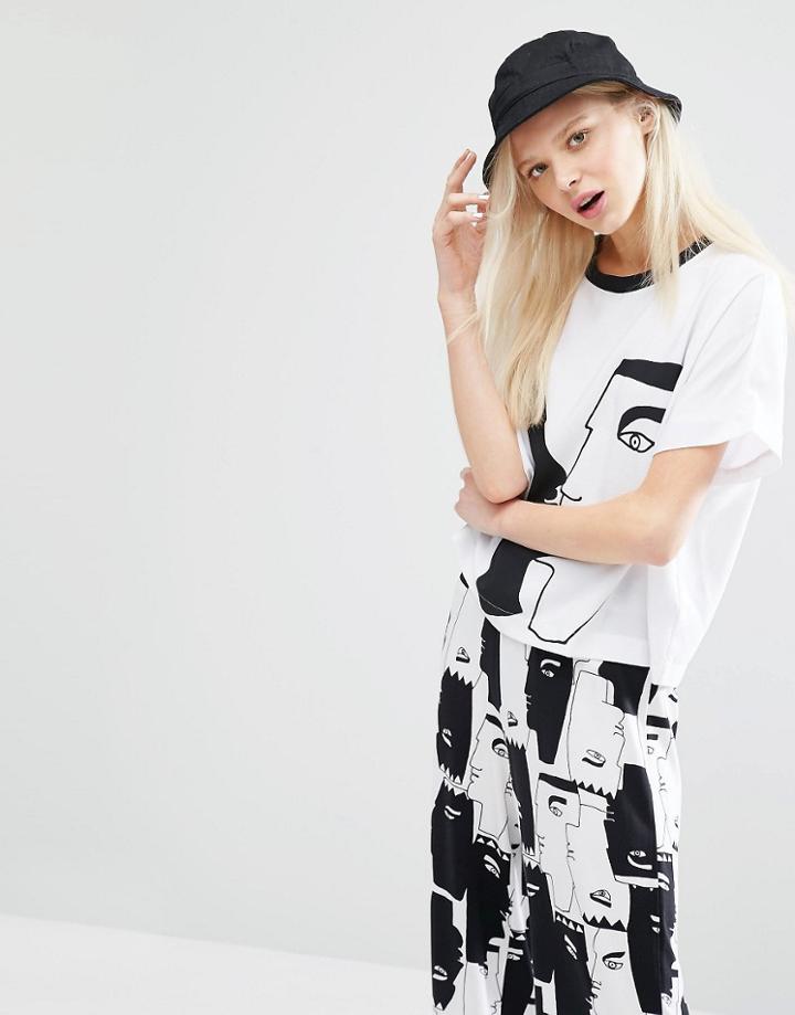 Monki Face Printed Tee - Face Print