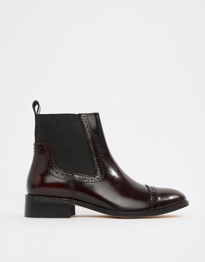 Dune Tyra Leather Chelsea Boots - Red