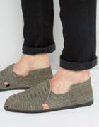 Asos Woven Sandals In Gray Suede - Gray