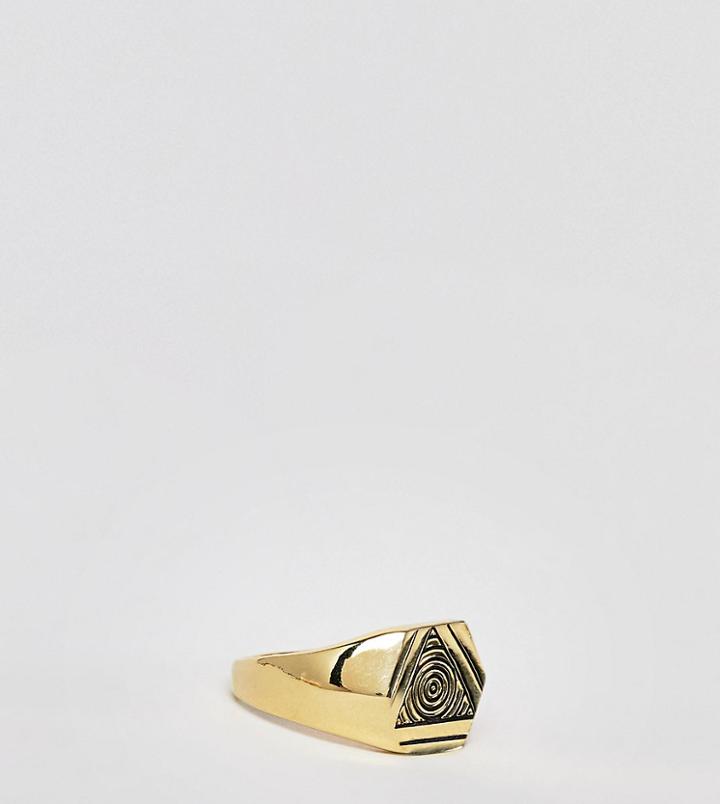 Reclaimed Vintage Inspired Sterling Silver Signet Ring With Gold Plating Exclusive At Asos - Silver