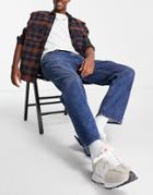 Selected Homme Organic Cotton Kobe Loose Fit Jeans In Mid Blue-blues