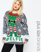Club L Plus Elfie Holidays Sweater - Gray